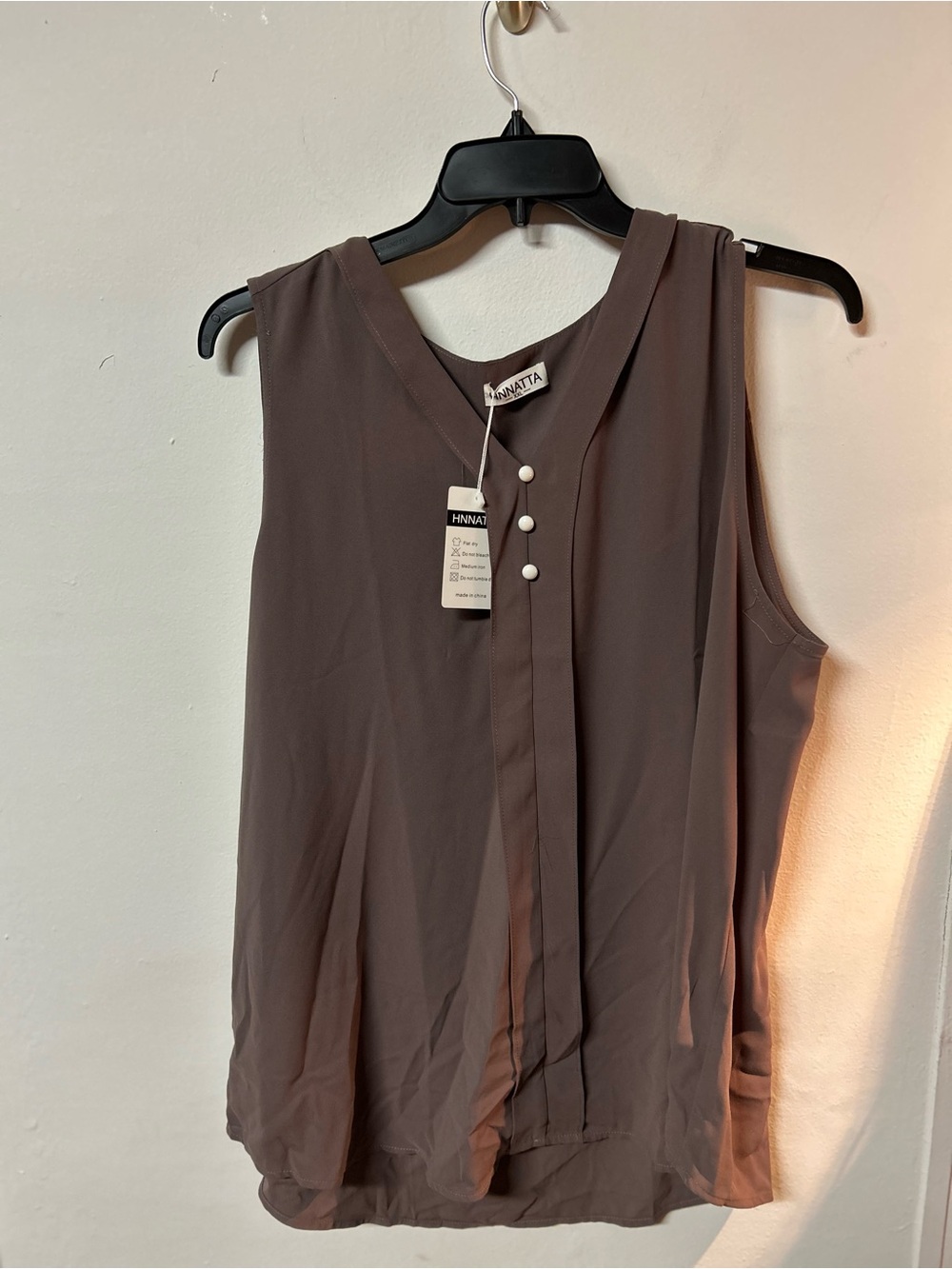 HNNATTA Taupe Sleeveless Blouse — XXL NWT
